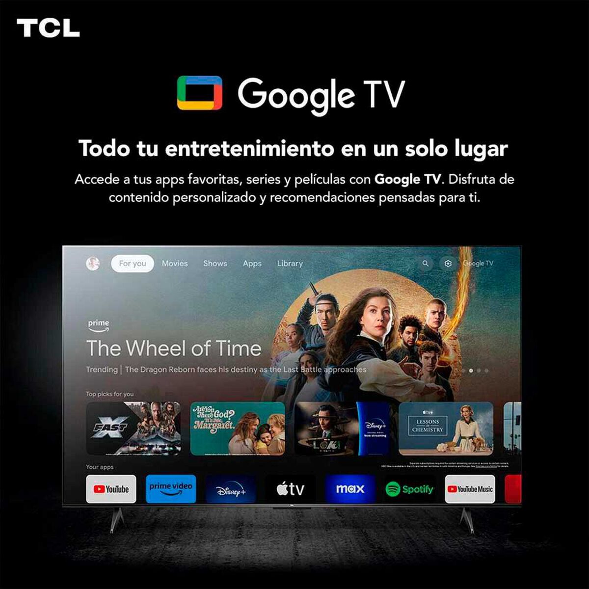 Smart TV QLED 65" TCL 4K UHD Google TV T6C