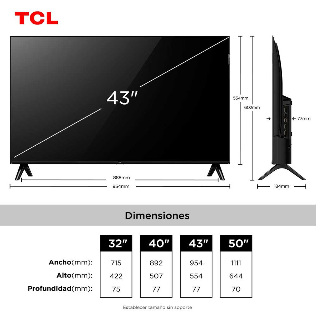 Smart TV QLED FHD 43" TCL Roku TV S5LR