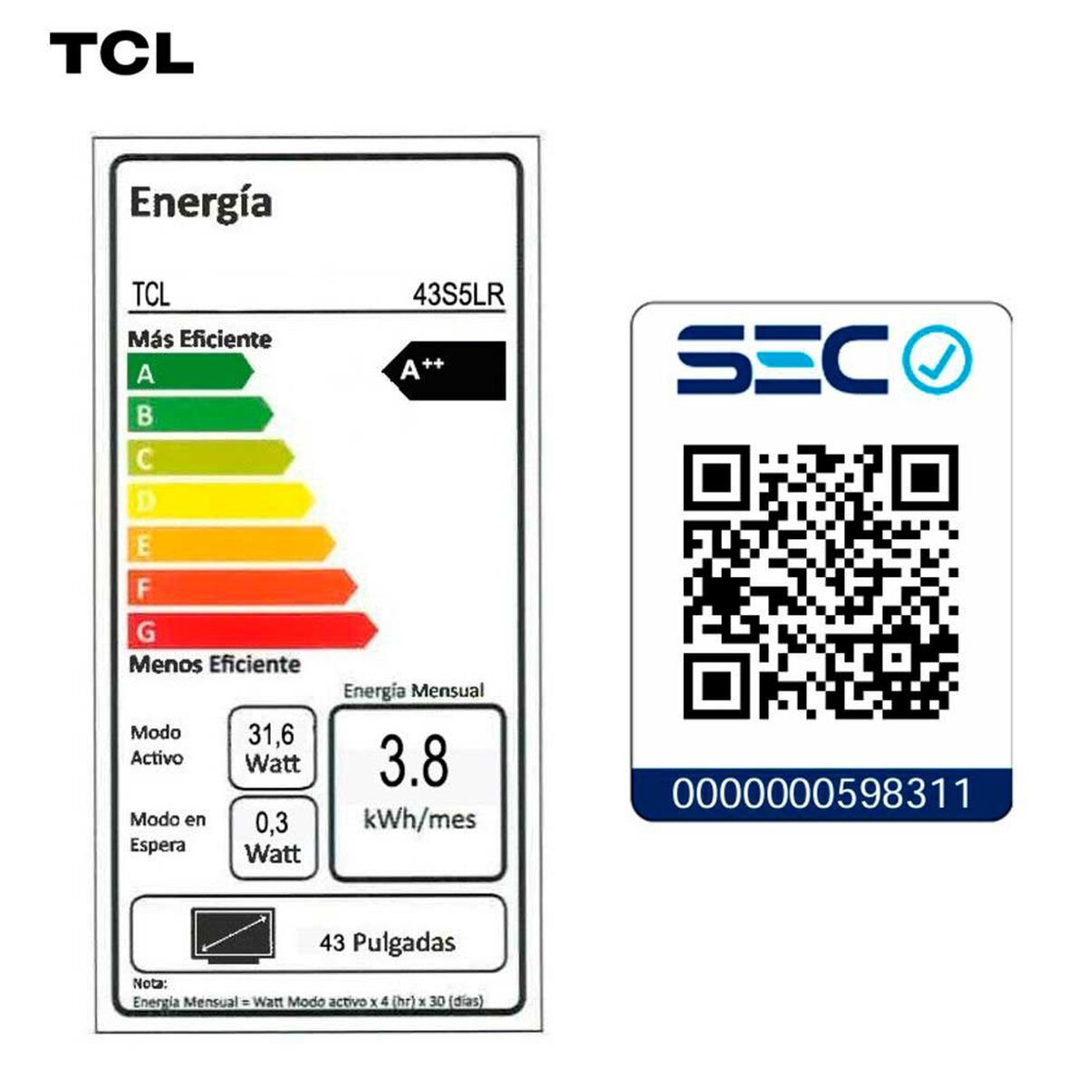 Smart TV QLED FHD 43" TCL Roku TV S5LR