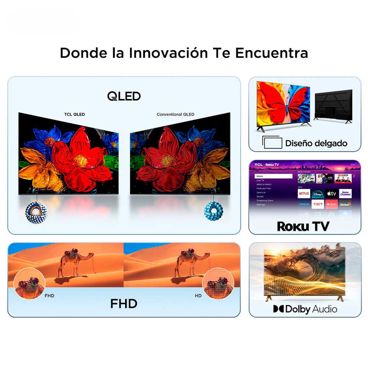 Smart TV QLED FHD 43" TCL Roku TV S5LR