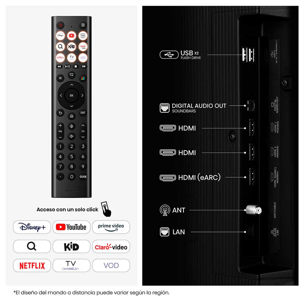 Smart TV QLED 65" Hisense 4K VIDAA 65QD5SV